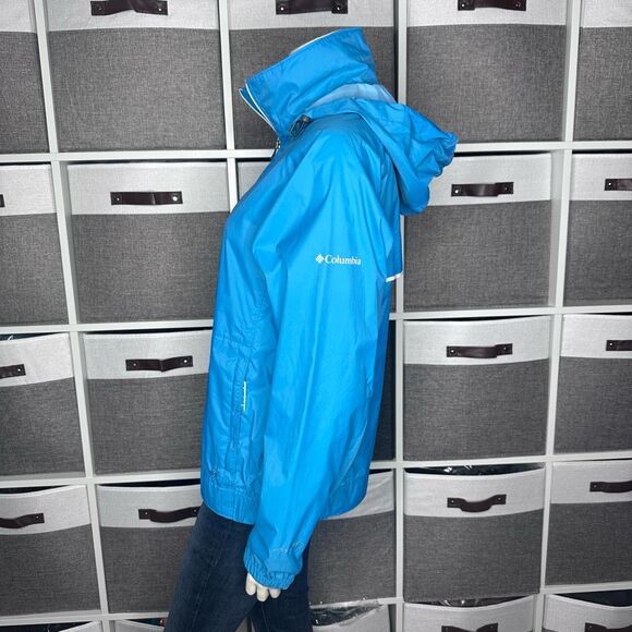 Columbia Omni-Shield Blue Outdoor Packable Windbreaker Rain Jacket Size Medium - Picture 11 of 13